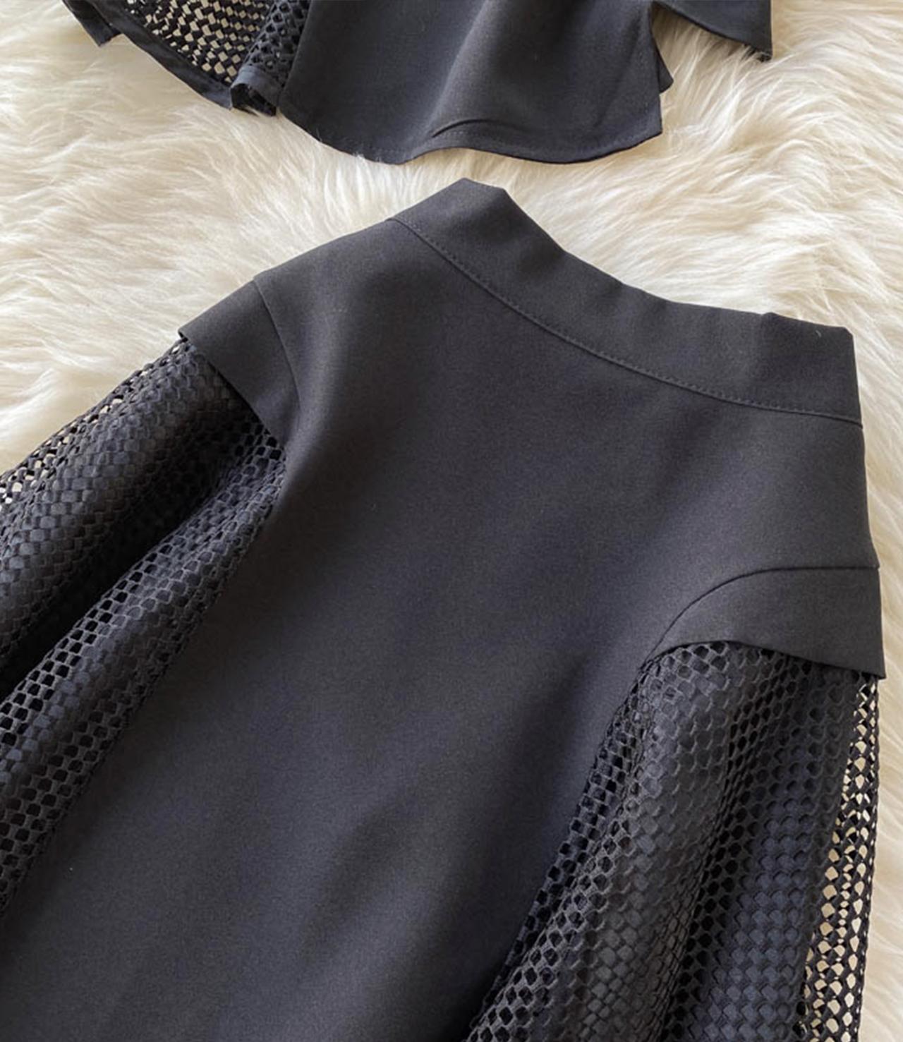 Black two pieces dress fashion dress  663
