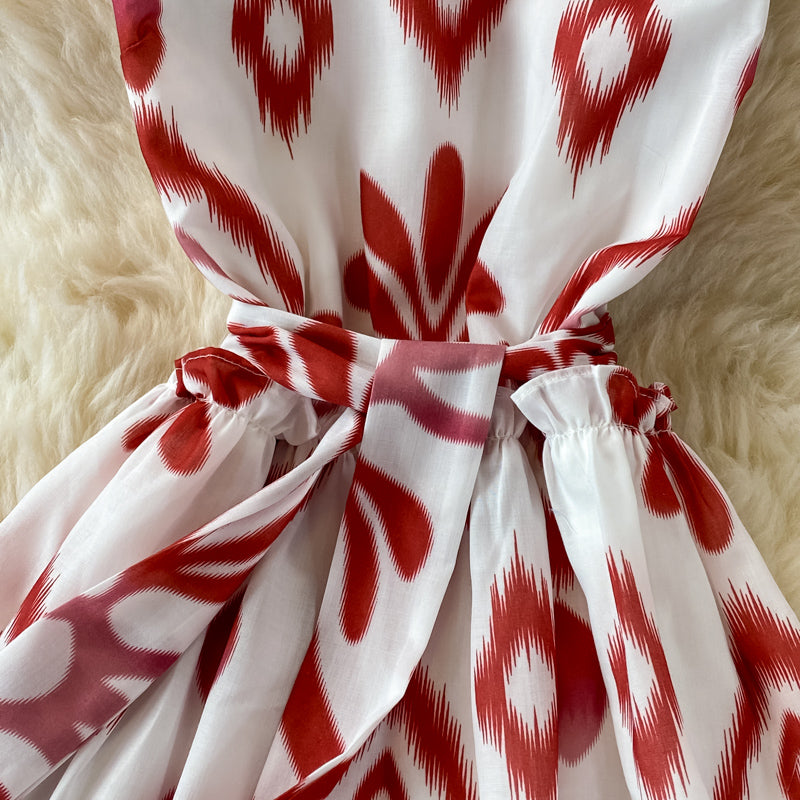 Cute round neck A line dress fashion dress  504