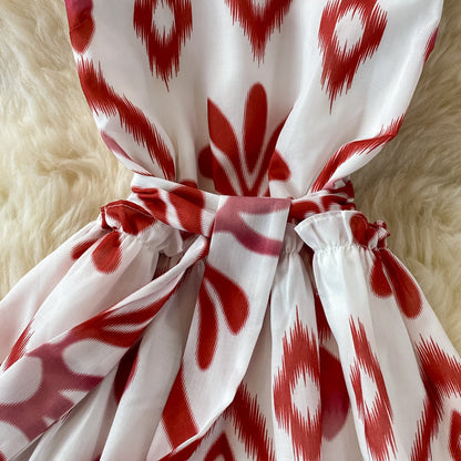 Cute round neck A line dress fashion dress  504