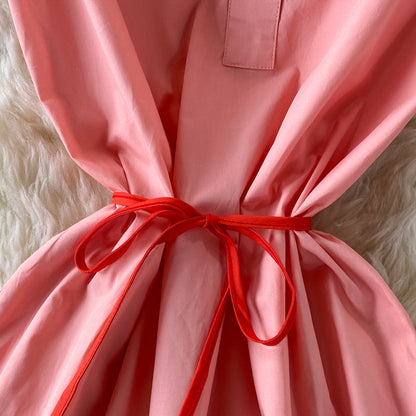 Stylish contrast A line dress  567