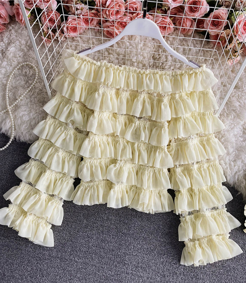 Cute round neck long sleeve tops  349