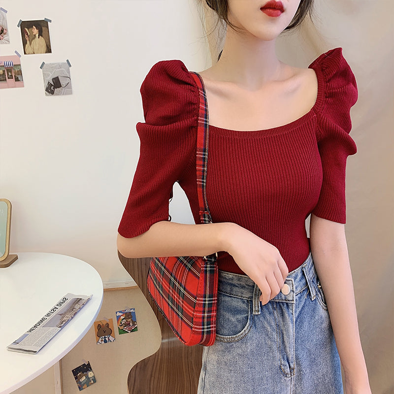 Cute round neck knitted top  307