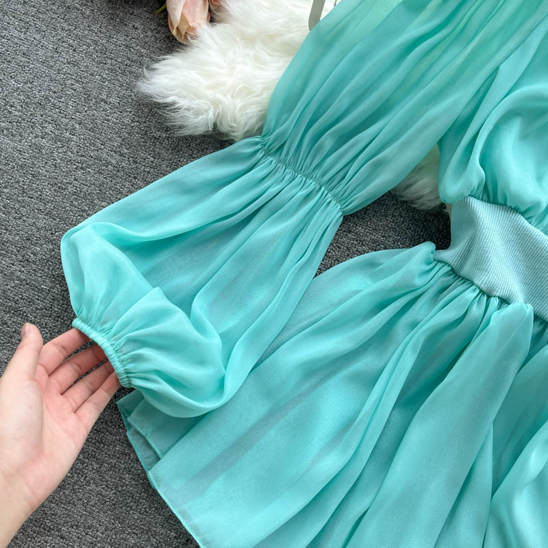 Cute chiffon long sleeve tops  324