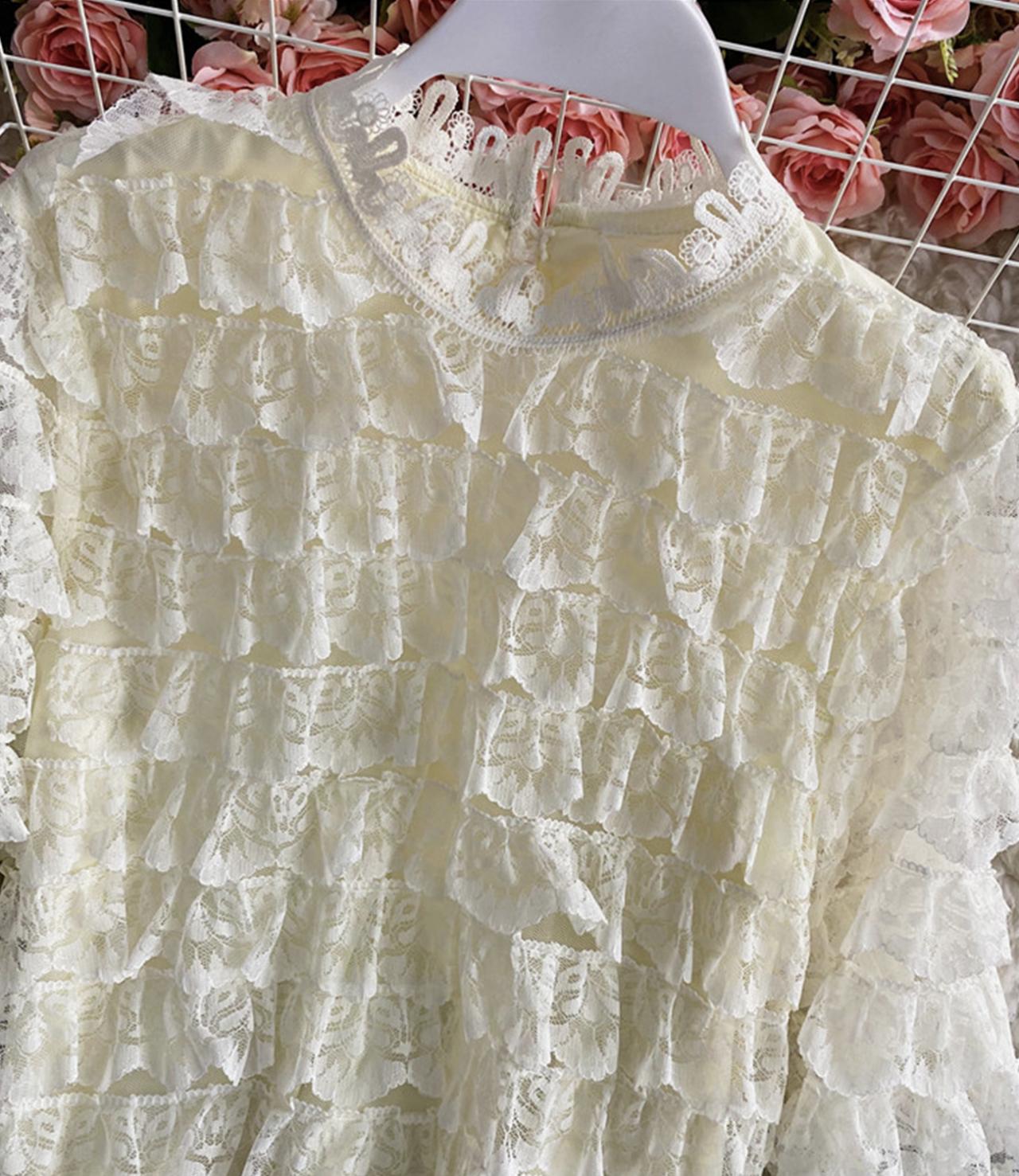 Sweet lace long sleeve tops  347