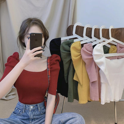 Cute round neck knitted top  307