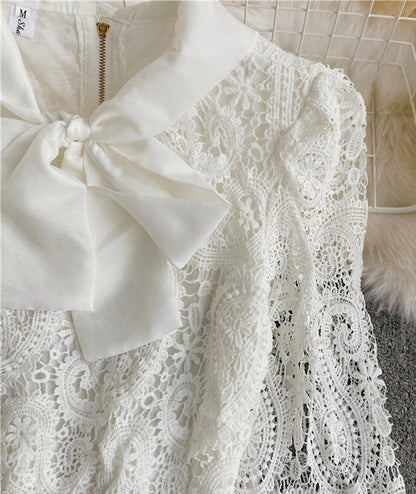 White hollow lace top  380