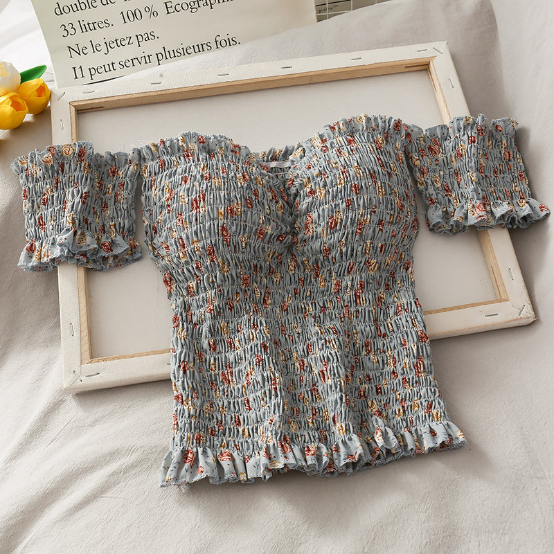 Cute floral off shoulder tops  295