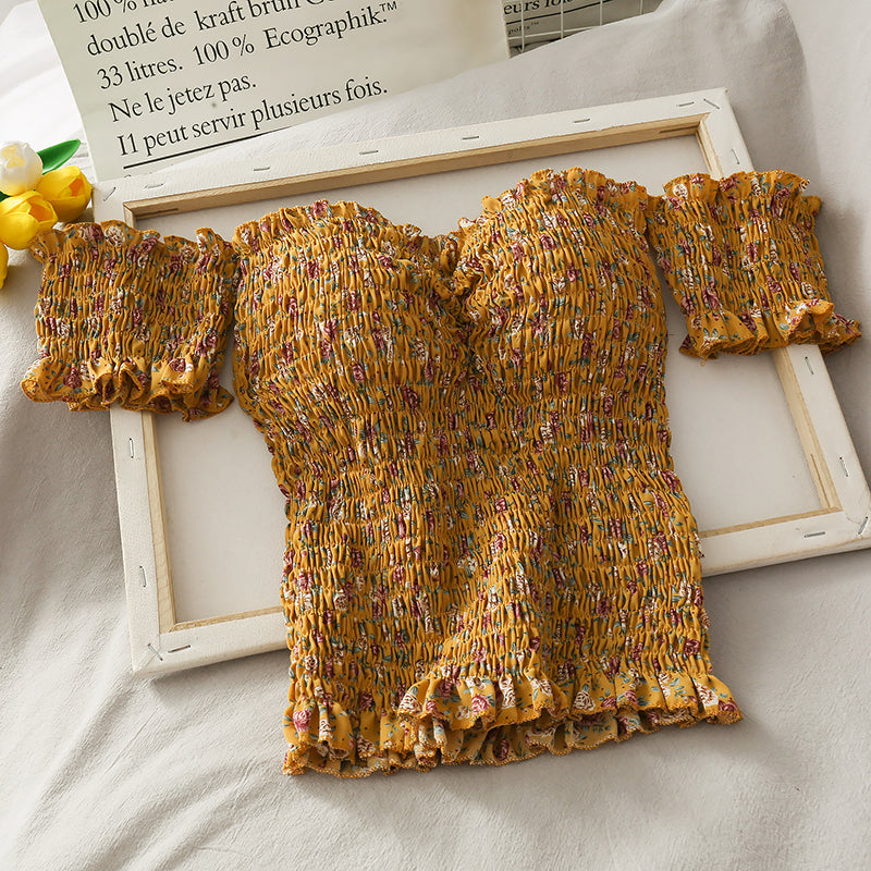 Cute floral off shoulder tops  295