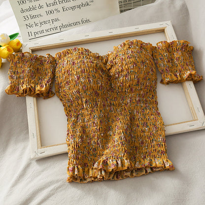 Cute floral off shoulder tops  295