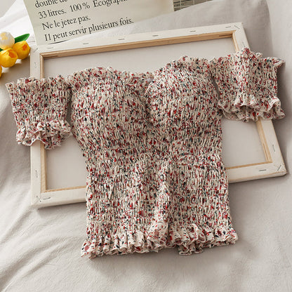 Cute floral off shoulder tops  295