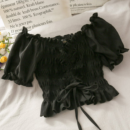 Cute short sleeve crop top  302