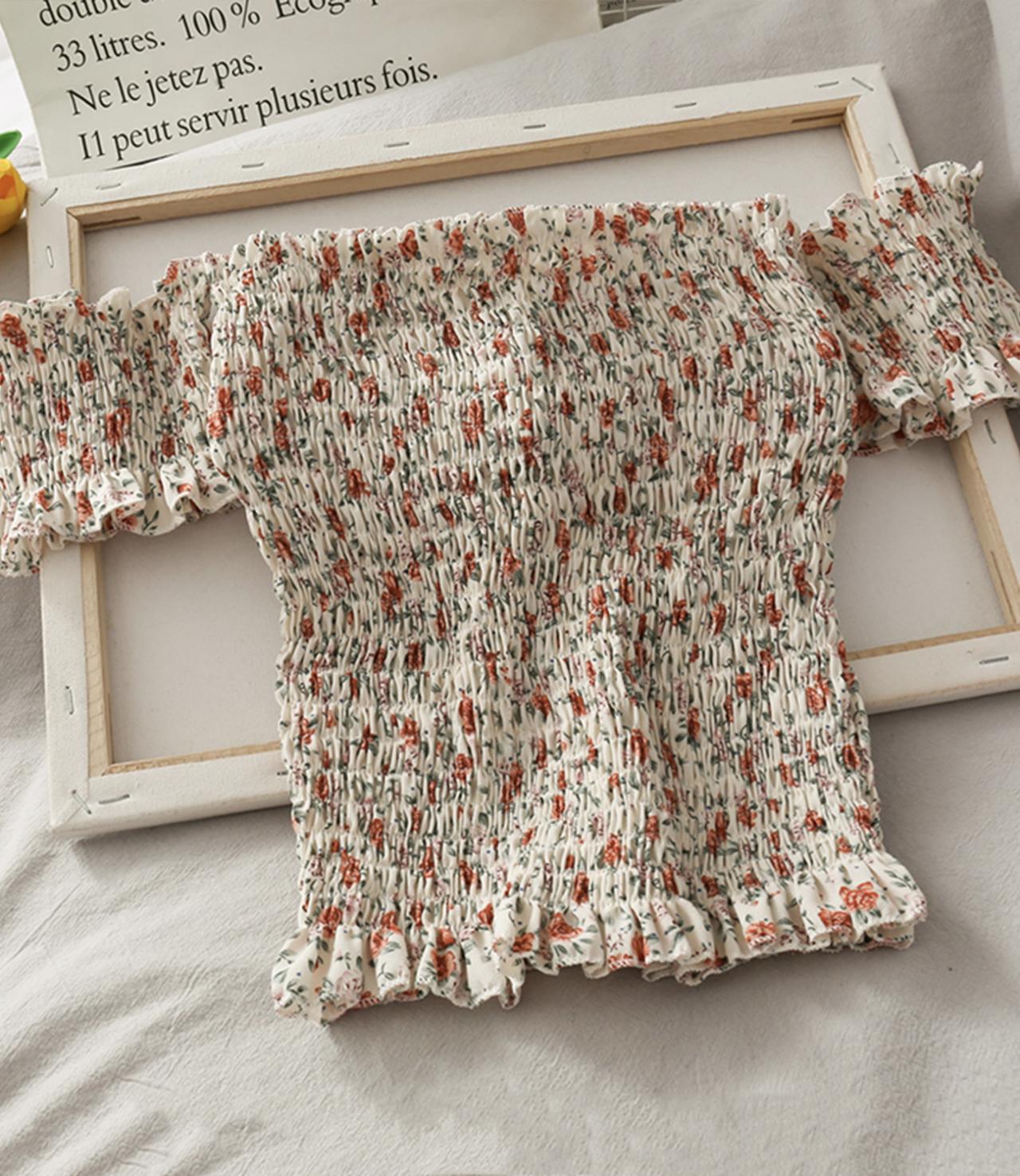 Cute floral off shoulder tops  295