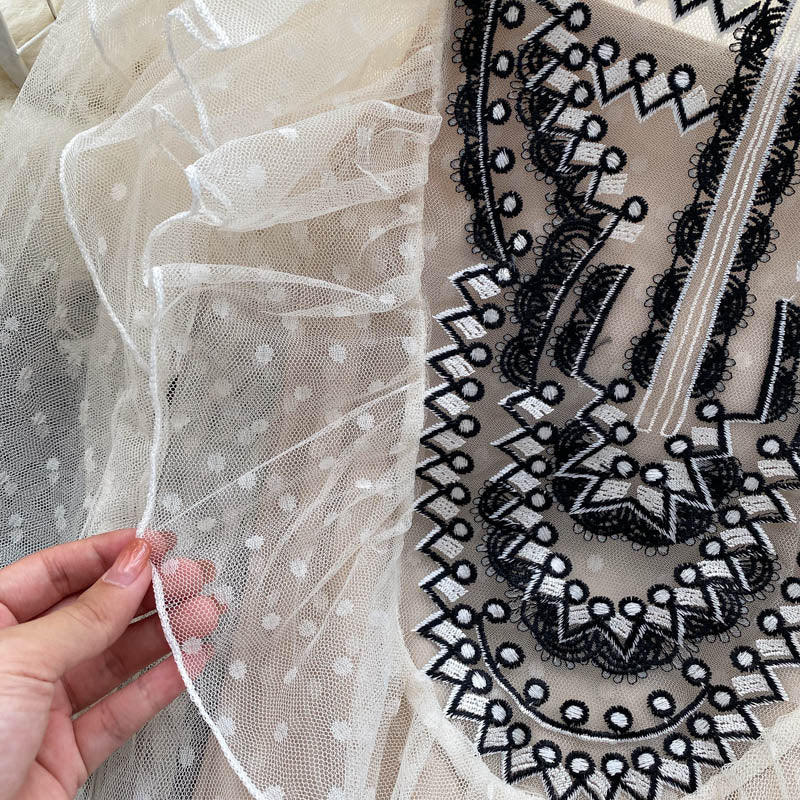 Cute embroidered long sleeve top  267