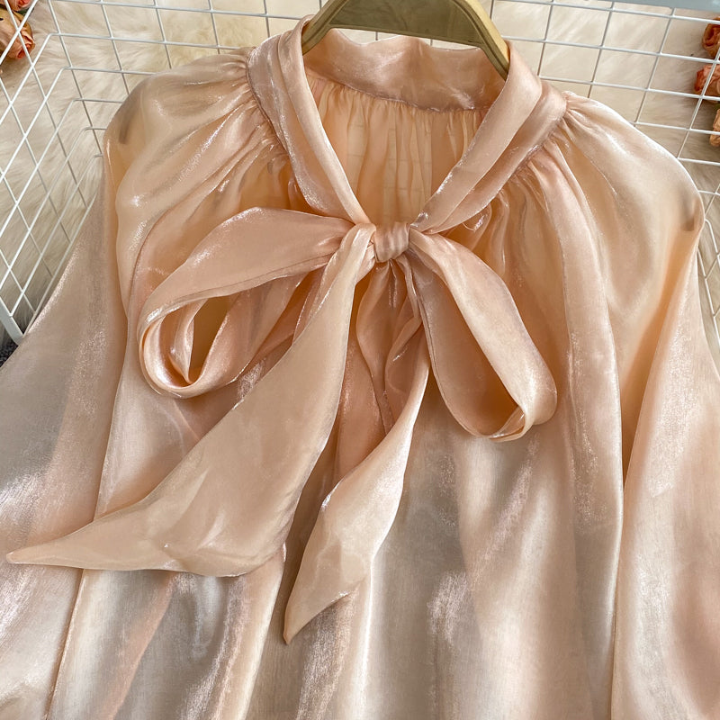 Lovely bow-knot long-sleeved top  271