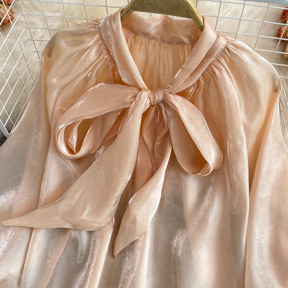 Lovely bow-knot long-sleeved top  271