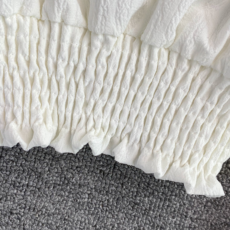 Cute v neck long sleeve top crop top  258