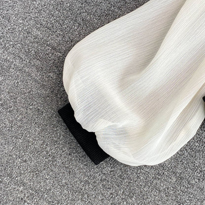 Simple sweetheart neck long sleeve top  252