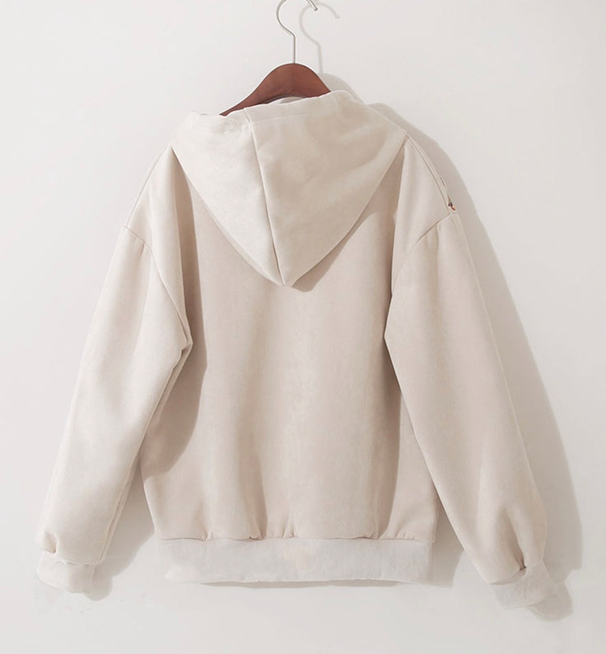 Cute embroidered flower hoodie  236