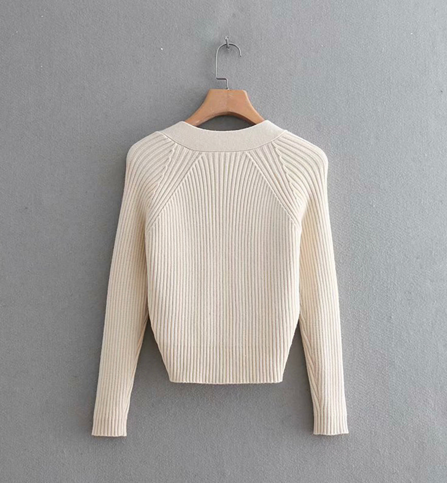 Sweater simple cardigan long sleeve sweater  143