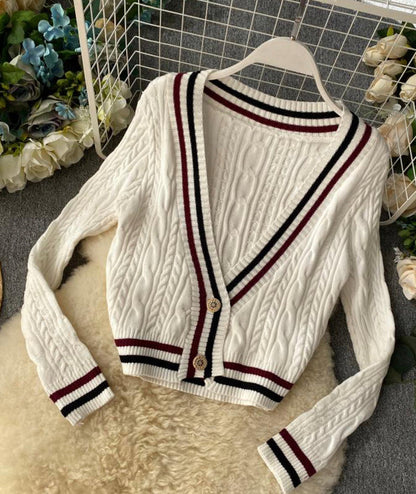 New style v neckline loose sweater long sleeve sweater sweater coat spring and autumn clothing  158