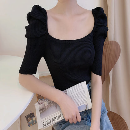 Cute round neck knitted top  307
