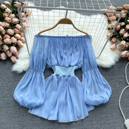 Cute chiffon long sleeve tops  324