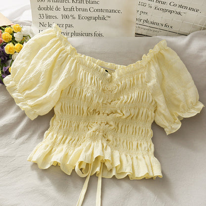 Cute short sleeve crop top  302