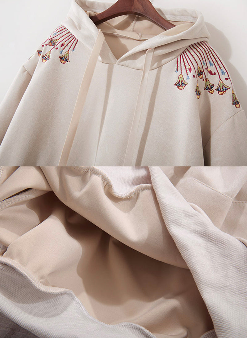 Cute embroidered flower hoodie  236