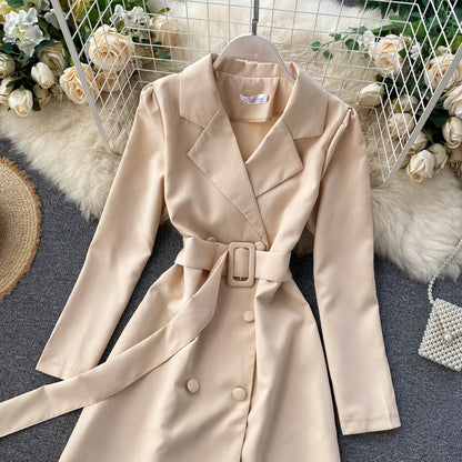 Simple double-breasted long-sleeved jacket  276