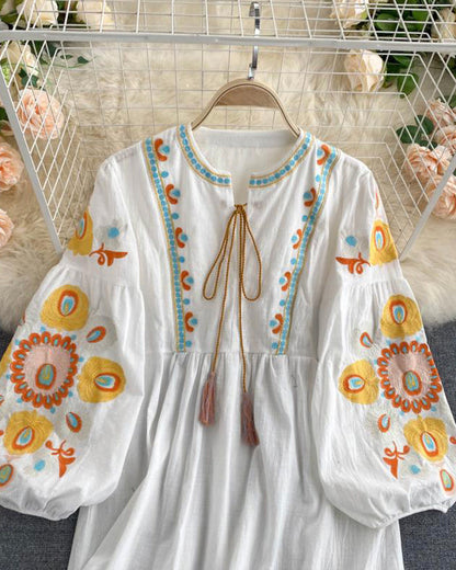 Stylish embroidered puff sleeve top  383