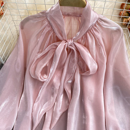 Lovely bow-knot long-sleeved top  271