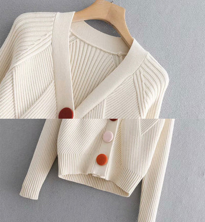 Sweater simple cardigan long sleeve sweater  143