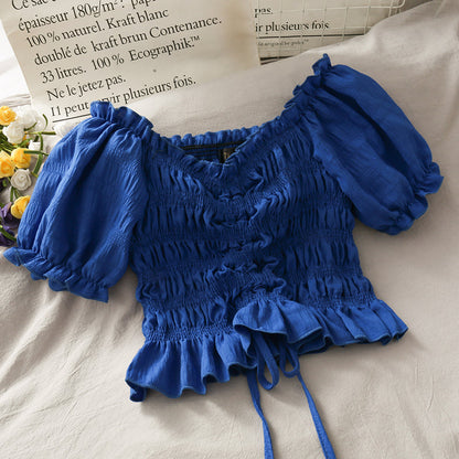 Cute short sleeve crop top  302