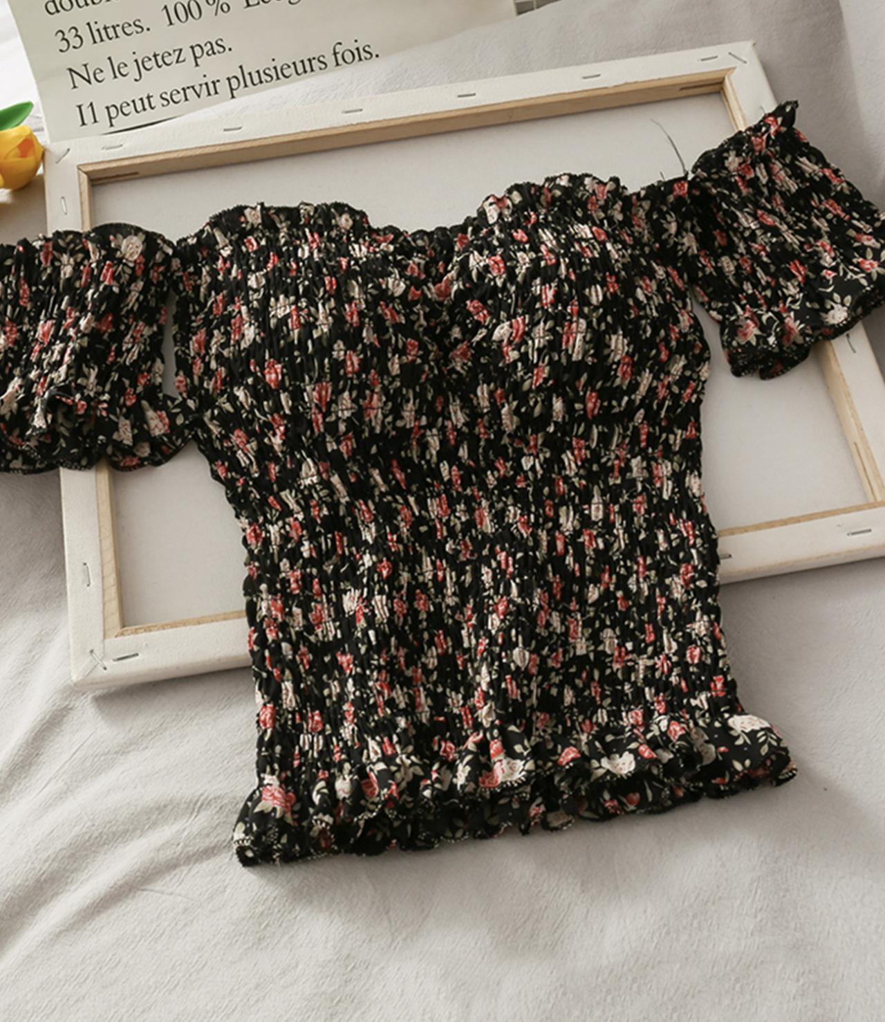 Cute floral off shoulder tops  295