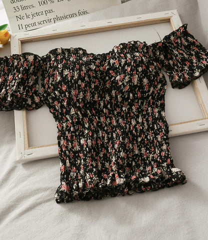 Cute floral off shoulder tops  295