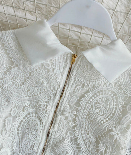 White hollow lace top  380