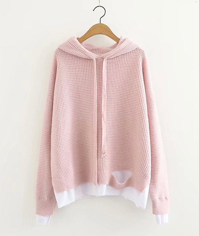 Hoodie simple loose long sleeve top  230