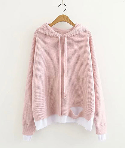 Hoodie simple loose long sleeve top  230
