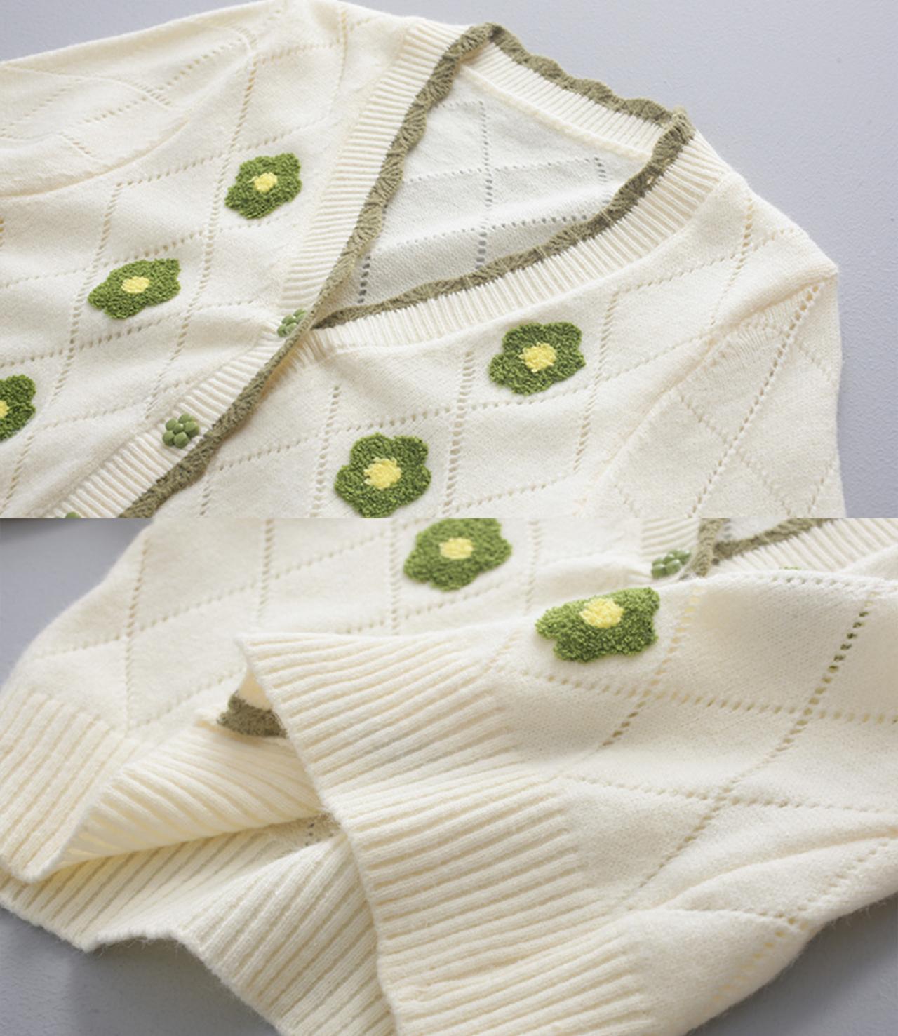 Lovely flowers long sleeve cardigan sweater  140