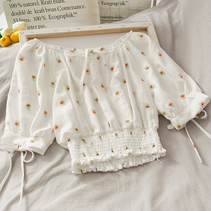 Cute floral pattern top crop tops  294