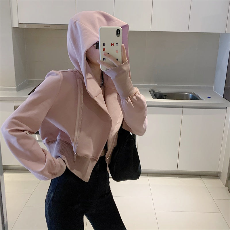 Stylish long sleeve hoodie short jacket  274