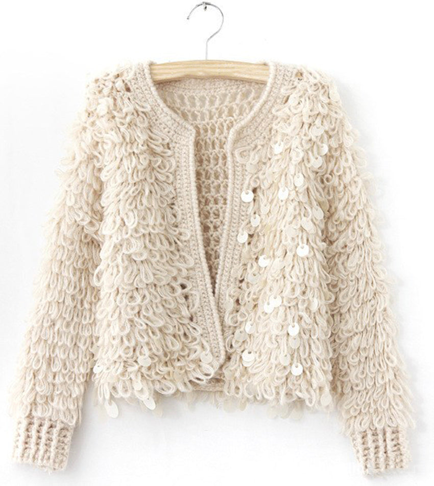 Stylish sequin cardigan sweater  146