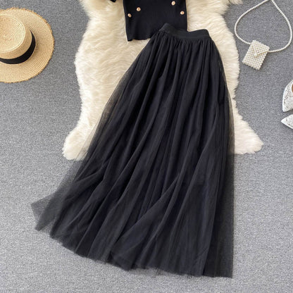 Black A line two pieces dress black fashion dress  400