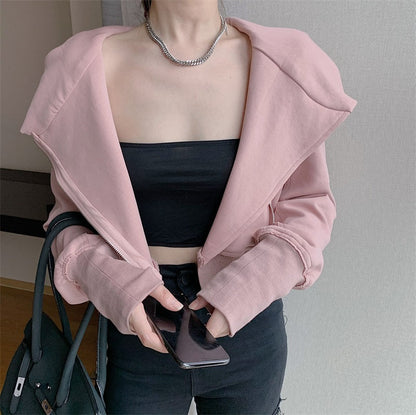 Stylish long sleeve hoodie short jacket  274