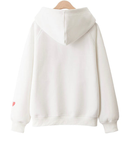 Hoodie loose plus fleece top  233