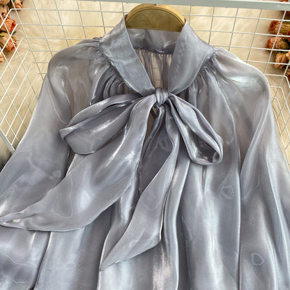 Lovely bow-knot long-sleeved top  271