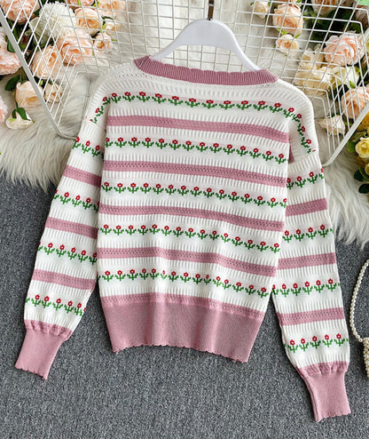 Sweet cardigan long sleeve sweater  155