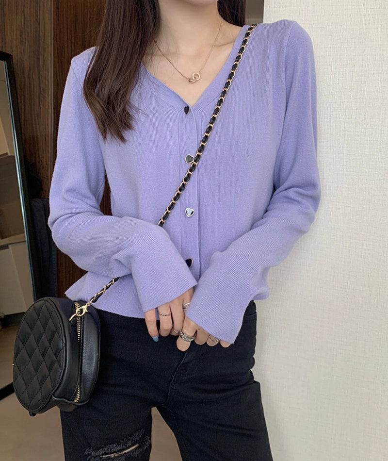 Thin v-neck sweater knitted cardigan sweater  149