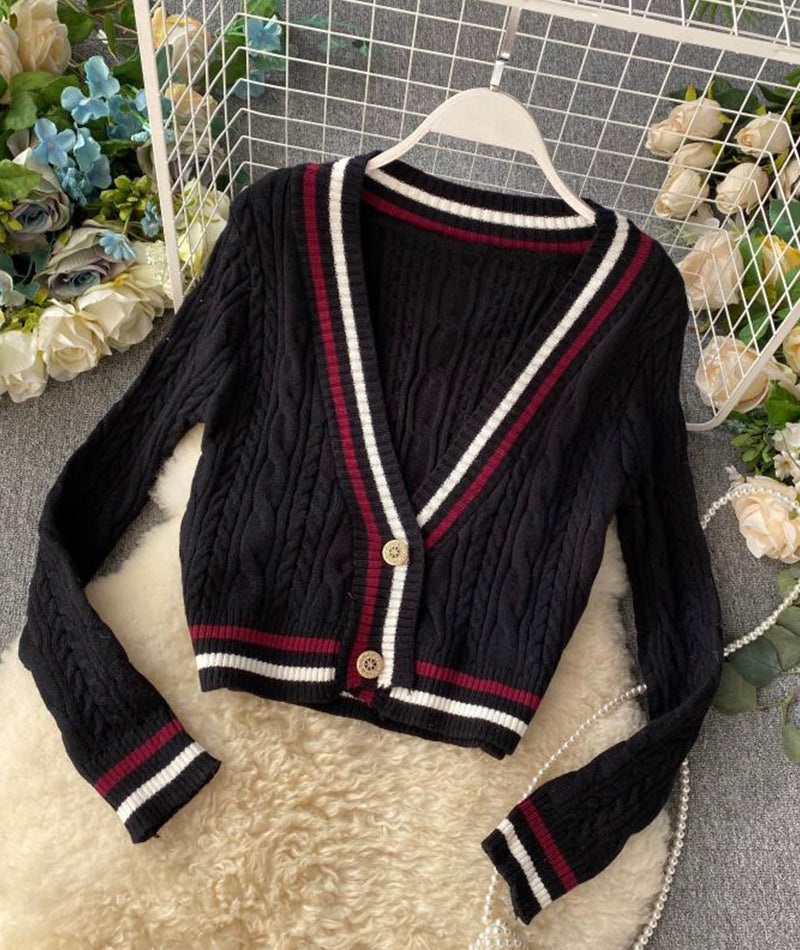 New style v neckline loose sweater long sleeve sweater sweater coat spring and autumn clothing  158