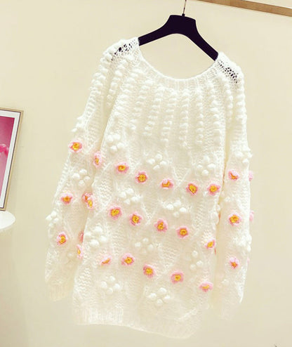 Lovely flowers long sleeve sweater  119